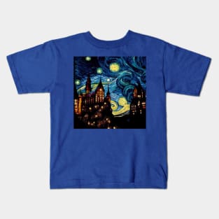 Starry Night Wizarding School Van Gogh Kids T-Shirt